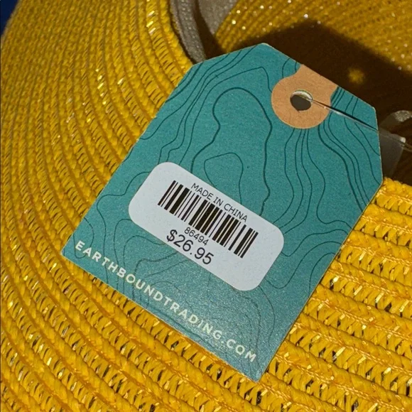 Yellow Beaded Straw Hat - Picture 6 of 7